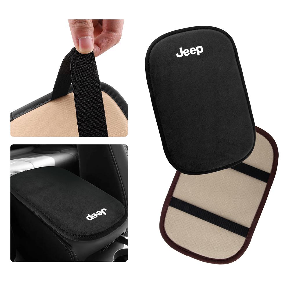 Car Handrail Box Padding Fur Protection Soft Cover Interior Accessorie For Jeep Cherokee Wrangler JK Gladiator Compass Renegade AKT1