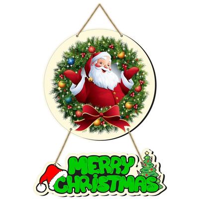 Feliz Natal Penduricalho de Parede/Porta Impresso Para Casa e Itens de Decorações de Natal/Itens de Decoração de Parede de Natal