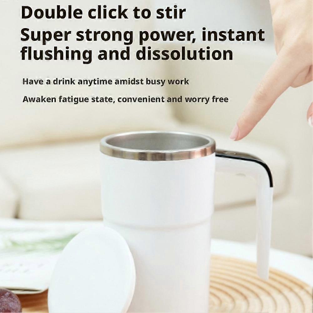 Automatic Stirring Coffee Cup with Temperature Display, Rechargeable Coffee Mug, 13.5oz Self-Stirring Mug with Lid, Stainless Steel Smart Mixing Cup