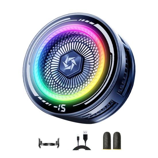 

Phone Cooling Fan for Gaming Live Streaming Magnetic Cellphone Radiator with RGB Lights Universal Mobile Phone Cooling Fan for Phone Tablets чёрный