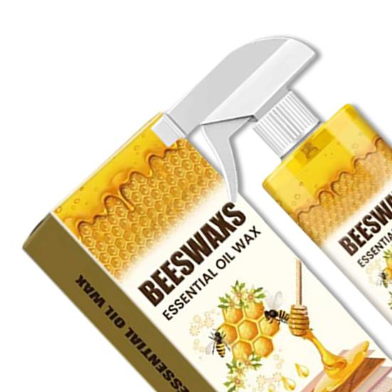 Bienenwachsspray für Holz, Bienenwachs Möbelpolitur und Reiniger mit Schwammtuch, Natürlicher Bienenwachsreiniger für Möbelböden Schränke, Holzpflege für