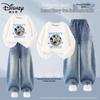 Kids' Loose Fit Pullover Sweatshirt & Denim Pants Set