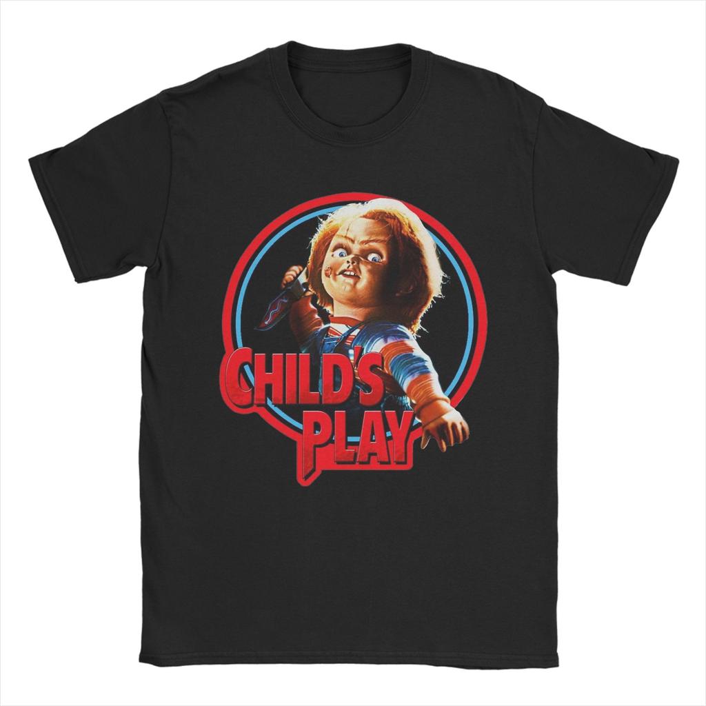 Novelty Toy Gory Chuckys T-Shirt Men's Cotton Short Sleeve Horror Movies 80s Cartoon O-neck Summer Clothes