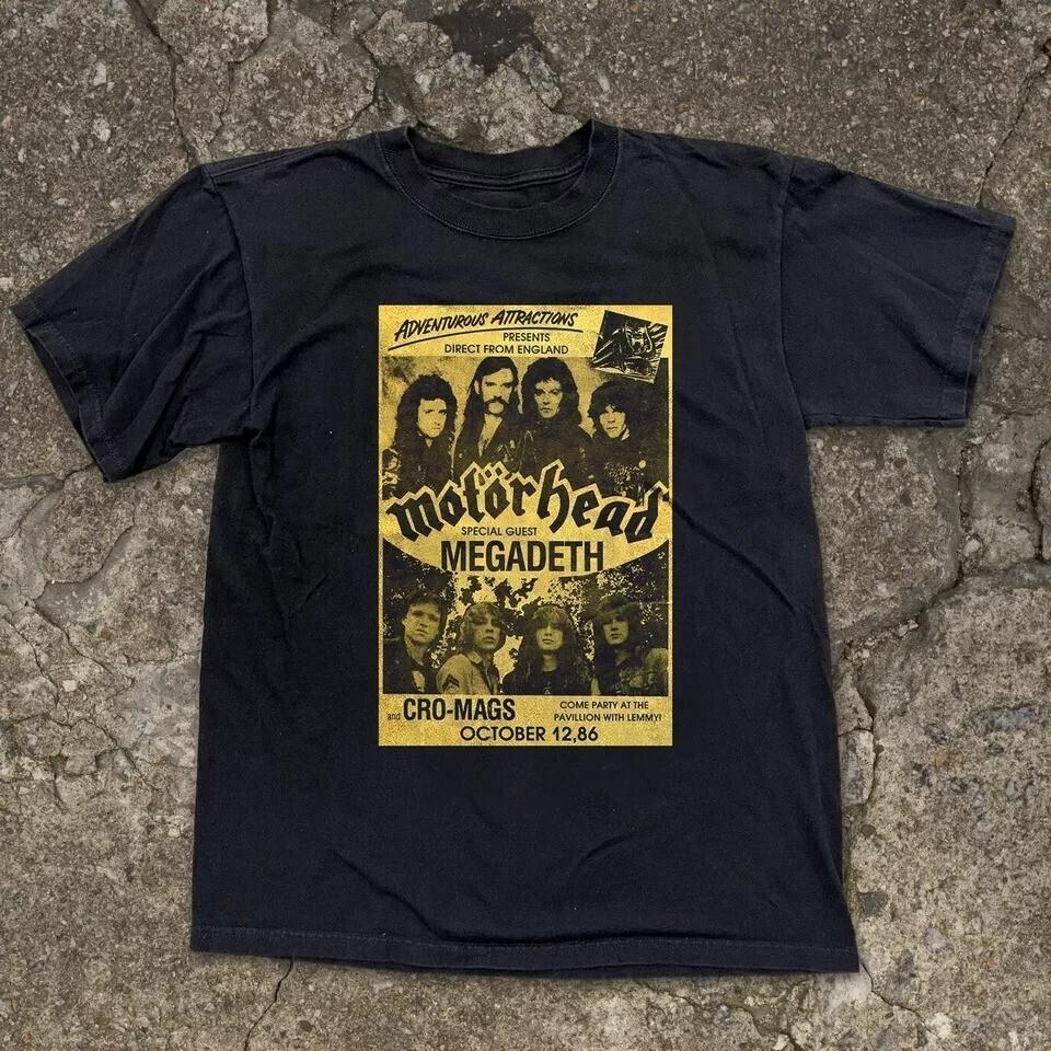 Motorhead special guest Megadeth - Rock Posters Unisex Black T-shirt Size L