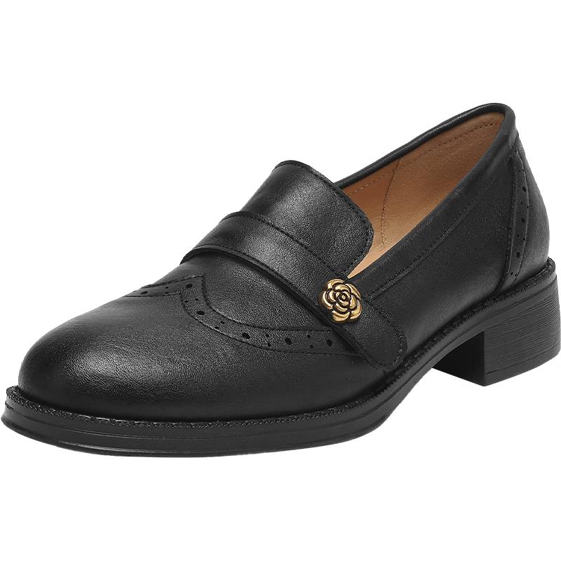 Women s Retro Slip-on Loafers 40 чёрный