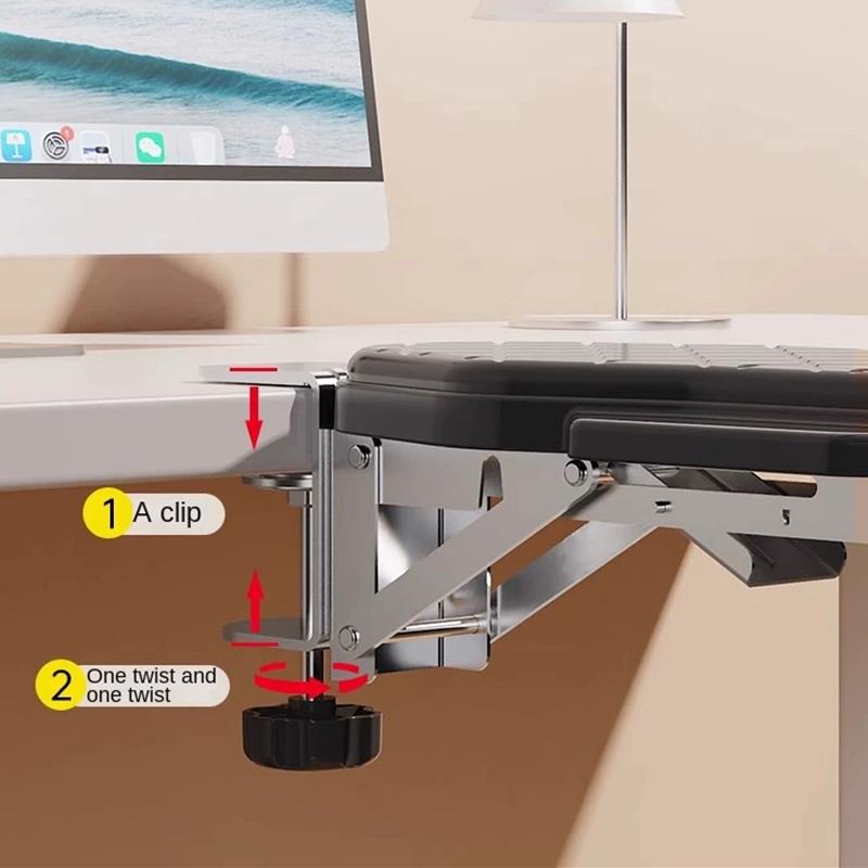 Update Computer Arm Rest For Desk Adjustable Ergonomic Wrist Rest Support Keyboard Armrest Extender Rotating Mouse Pad Holder