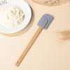 Silicone Baking Spatula with Bamboo Handle, Heat-Resistant Cake Scraper
