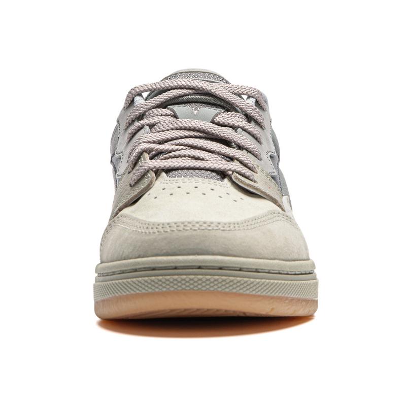 Li Ning Versatile Trendy Non-Slip Durable Low-Top Skate Shoes Women Sneakers Gray AEPU048-5