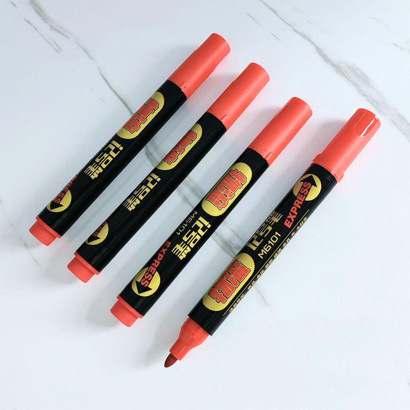 Large Capacity 10-Pack Single Round-tip Marker Pens for Line Marking and Journals