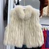Winter fox hair encryption strips whole leather fur vest stand-up collar vest fashionable young vest new women look thin