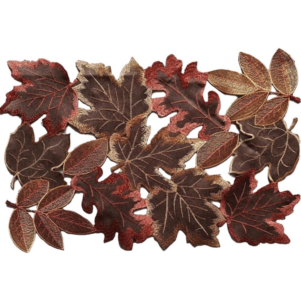Leaf Pattern Tabletop Placemat Maple Leaf Table Mat Embroidered Table Runner Thanksgiving Day