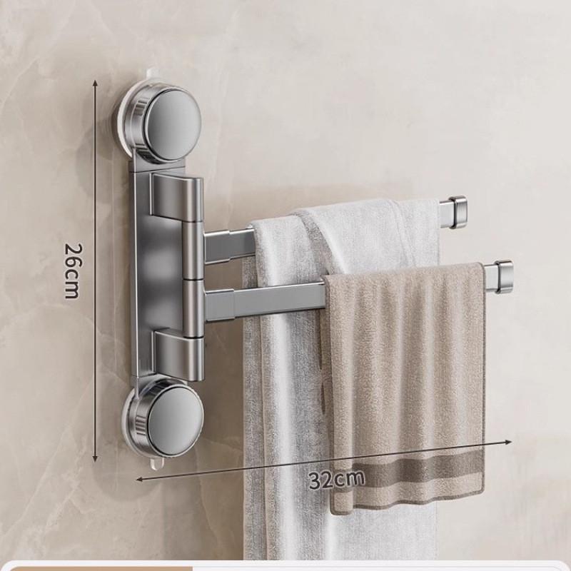 Modern Minimalist Plastic Rotating Towel Rack With Suction Cups For Bathroom Organization
