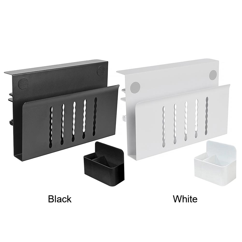 Desk Side Storage Organizer with Pen Holder Under Desk Laptop Holder Laptop Desk Mount for Office Supplies & Studio Essentials