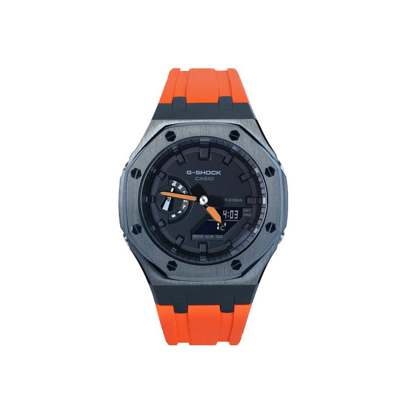 Casio Herren Flüssigkristall/Analog Dual-Display Serie Schwarze Uhr GA-2100-7A-