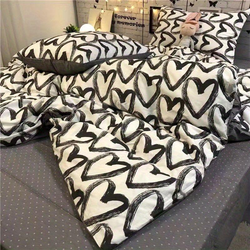 Korean Style Fashion Bedding Set Kids Adults Twin Full Queen Size Bed Flat Sheet Duvet Cover Pillowcases Stripe Grid Bed Linen