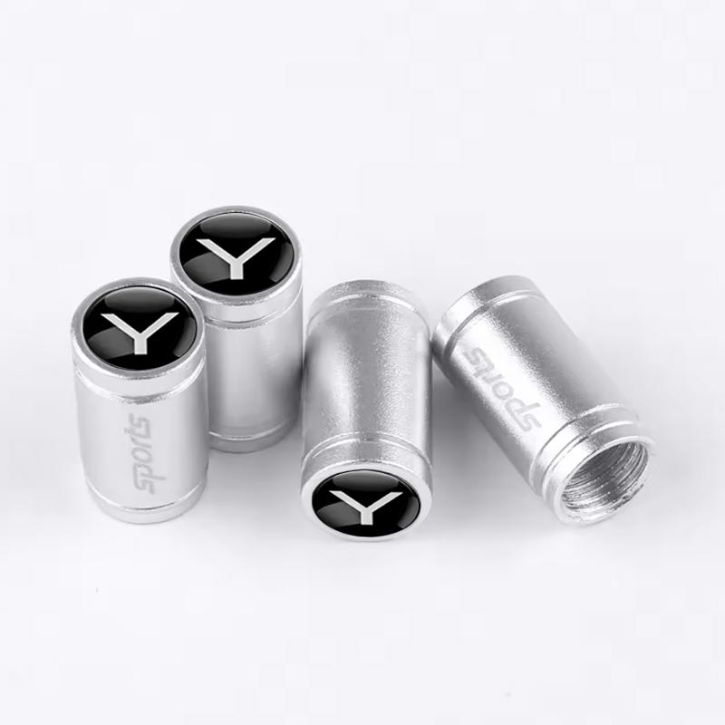 4Pcs Number W56 Y Logo Car Aluminum Tire Valve Cap Protection Cover Auto Tyre Air Stem Covers Replace Accessories For Tesla Model Y