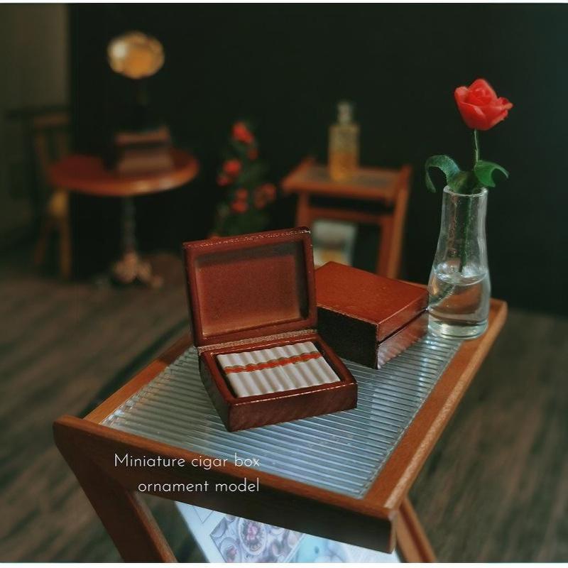 Mini Dollhouse Cigar Ashtray 1Pcs Realistic Lifelike Cigarette Model Mini Ornament for Micro Scene Craft Lovers