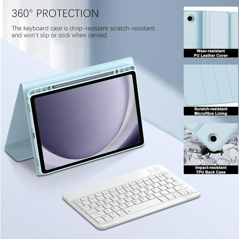 For Samsung Galaxy Tab A11 8.7 SM-X130/X133/X135 Case with Keyboard,Detachable Wireless Keyboard+Tablet Cover Tab A9 8.7 Funda