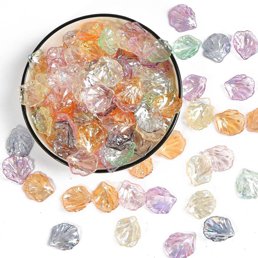 500g ABS Acrylic Imitation Shell Peony Petals Pendant Charm Beads For Jewelry Making Antique Hairpin Accessories
