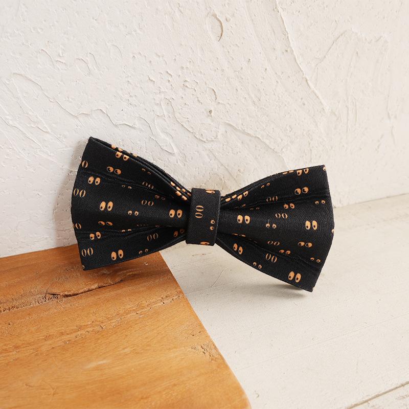 MUTTCO Black Cat Eye Pet Collar with Bow Tie Ornament (UBT-214) XS