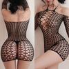 Hot Sexy Heart Fishnet Dress Woman Sexy Lingerie Fancy Bodysuit Lace Underwear Erotic Bodystockings Porn Outfits Night Queen Set