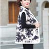 Autumn Winter Women's Flocking Vest Thick Warm Printed Fleece Cardigan Vest Outwear