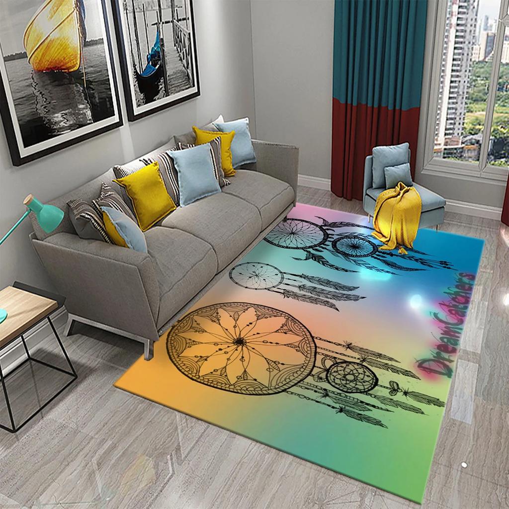 3D Traumfänger Teppiche Böhmischer Stil Bereichsteppich für Badezimmer Küche Eingang Rutschfeste Matte Schlafzimmer Wohnzimmer Dekor Bodenteppiche