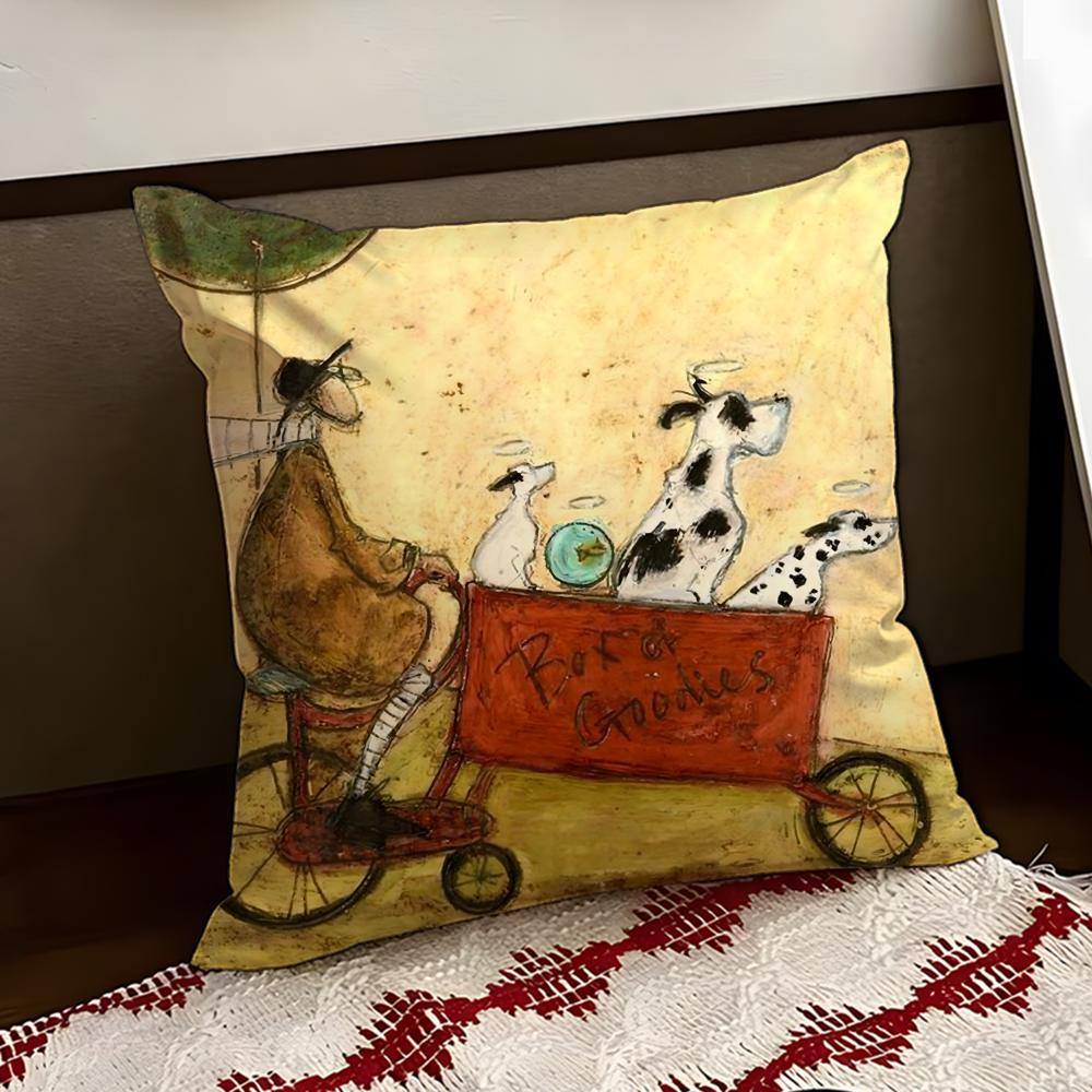Painting SSam Toft Art Cushion Cover Reversible Soft Durable Pillow Cover Home Car MultiScene Use for Daily Comfort