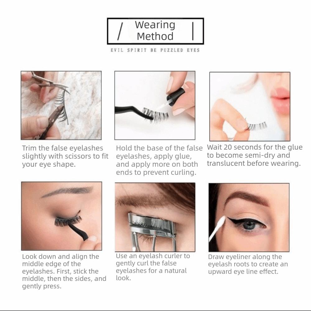 10 Pairs 7-10MM Thick Fluffy False Eyelashes Black Dense Fake Eyelashes DIY Lashes Extension Party
