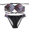 Retro Summer Beach Striped Print Swimwear With Premium Quality Fabric And Timeless Design