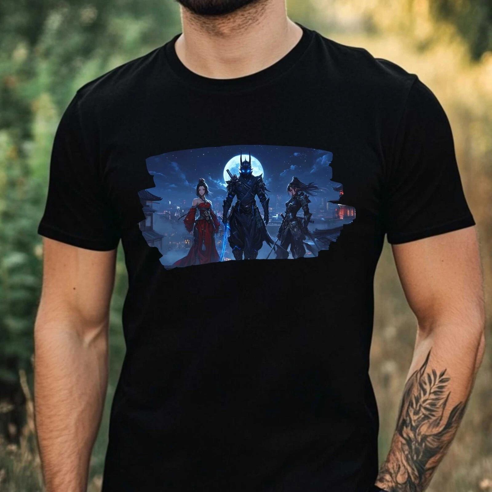 T-Shirt Herren Anime Ninja Motiv Baumwolle Größe XS bis 5XL M