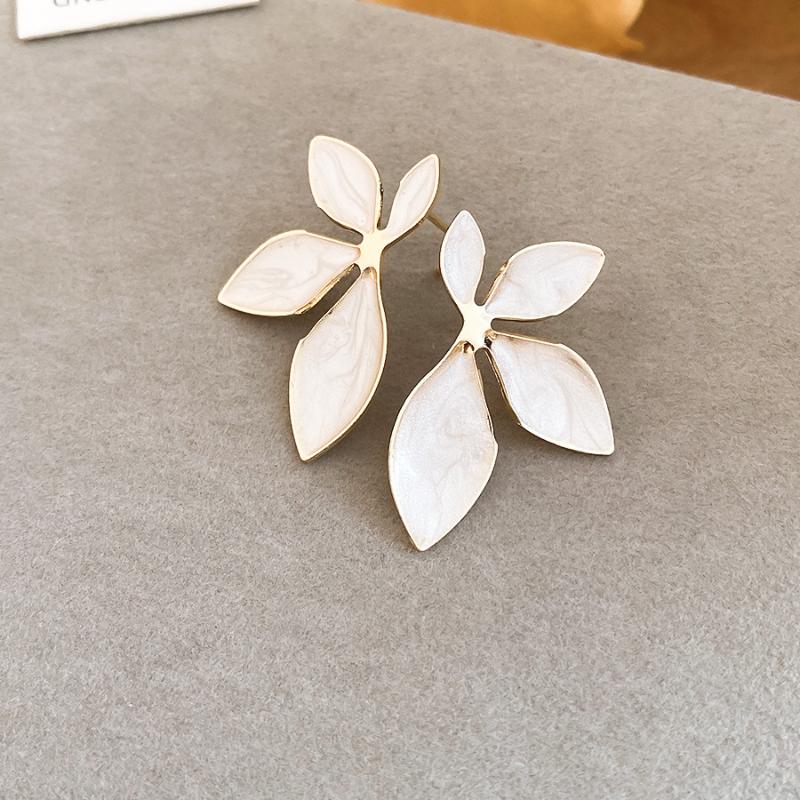 Vintage Metal Colorful Oil Dripping Flower Big Earrings For Women Sweet Simple Fashion Bohemia Trendy Jewelry Accessories Gifts