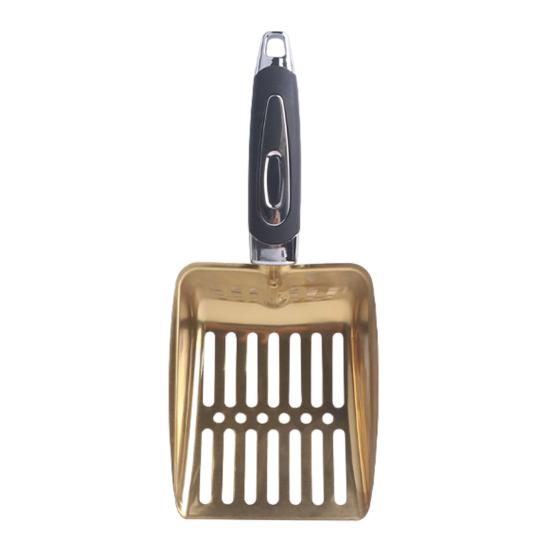 Cat Litter Scoop with Ergonomic Long Handle Stainless Steel Deep Shovel Slotted Litter Scooper Non-stick Poop Sifting Shovel Sifter Pet Supplies