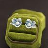 Creative Geometric Irregular Floral Design Earrings Fashionable Casual Style Inlaid with Pearl Accessories Women's Stud Earrings