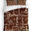 Housse de couette de café de ferme style rétro avec taie d'oreiller Couette personnalisée Ensemble de literie 3 pièces Housse de couette Lit double Textile de maison