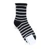 Korean Women's Mid-Calf Cotton Socks: Autumn/Winter Striped & Rolled Edge Sporty Design
