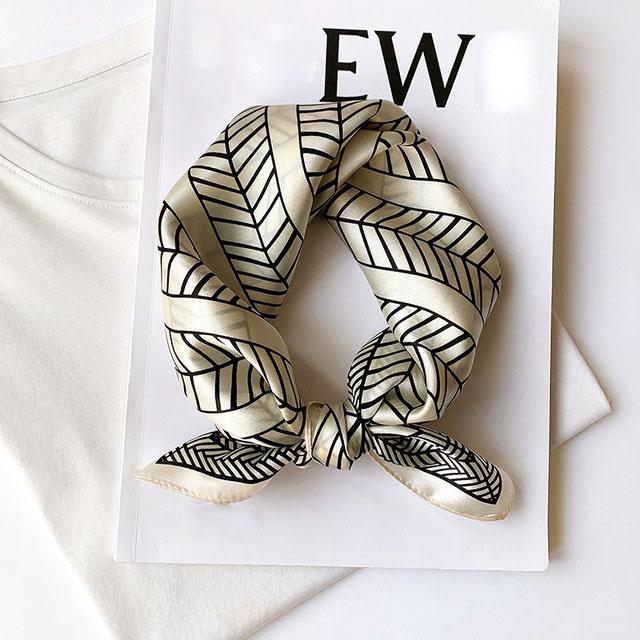 New 100% Real Silk Satin Women Scarf Flower Printed Foulard Femme Square Head Scarfs Bandana Shawl Gift For Lady Hijab
