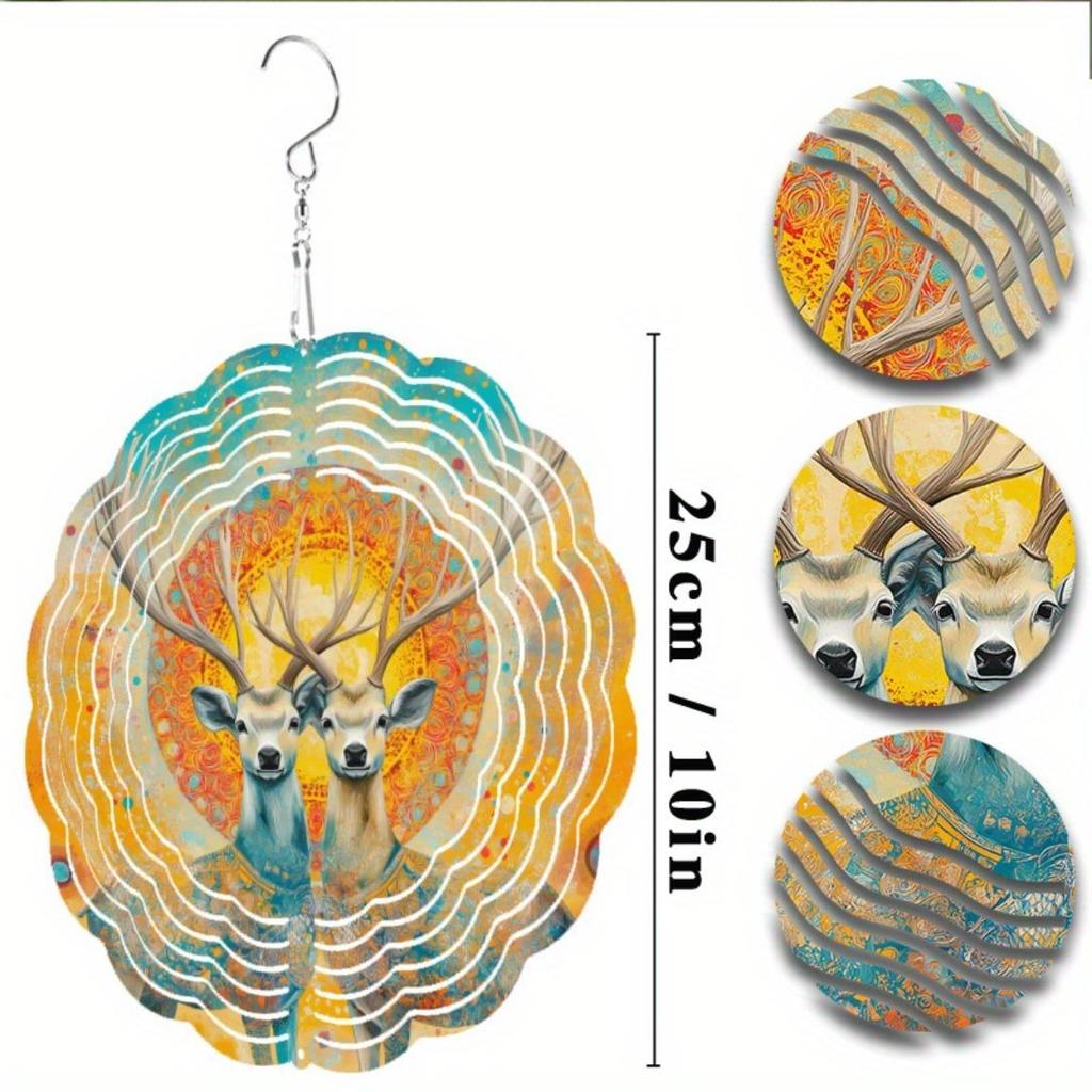 10 Inch Hanging Wind Chimes with 360 Degree Hook Exquisite Design for Balcony Garden Courtyard Decoration Spring Summer Artistic Dynamic Gift