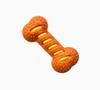-Shaped Squeaky Dog Toy for Teething and Interactive Play - Orange