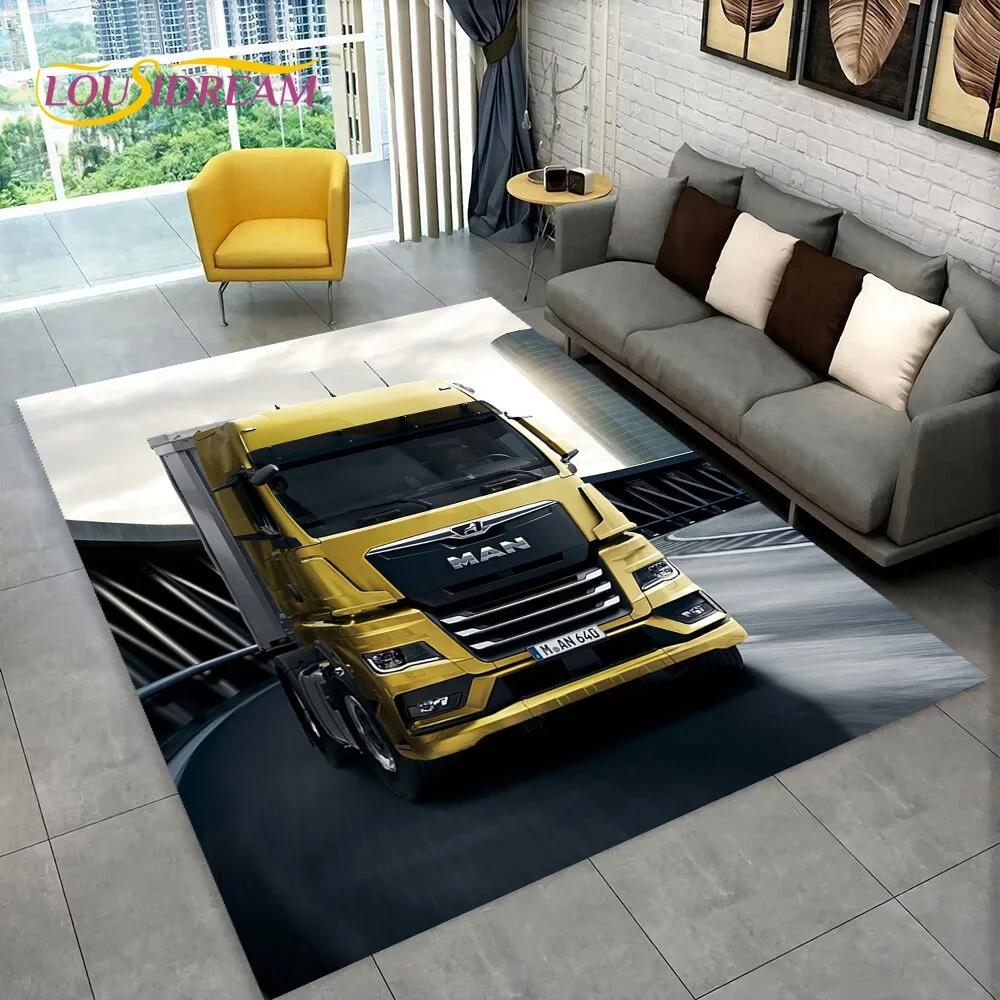 Latest MAN Truck Lorry 3D Printing Carpet Rug for Bedroom Living Room Home Sofa Decoration,Children Game Large Decor Floor Mat