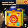 Bebek Aktivite Küpü Oyuncakları Yürüme Çağındaki Çocuklar İçin Müzikli Meşgul Tahtası Duyusal Şekil Blokları ile 6'sı 1 Arada Eğitici Oyuncak Noel Doğum Günü Hediyesi
