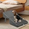 Foldable Dog Ramp With Adjustable  Height wooden anti-slip pet Footrest stool Kitten Puppy Ladder for Small Cats And pets