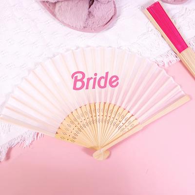 Hot Pink Bride Babe Hand Fan Summer Pool Beach Bach Weekend Girls Trip Bachelorette Party Bridal Shower Wedding Bridesmaid Gift