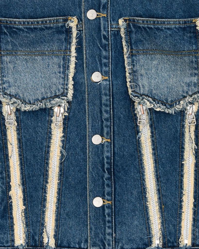 Themuseumvisitor Sprayed Denim Jacket (Light Blue)