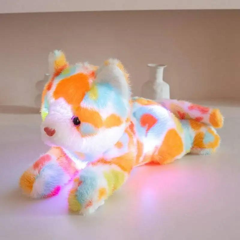 The latest 35cm glowing colored cat doll Kawaii stuffed plush toy figurine cartoon anime cute children's birthday gift doll