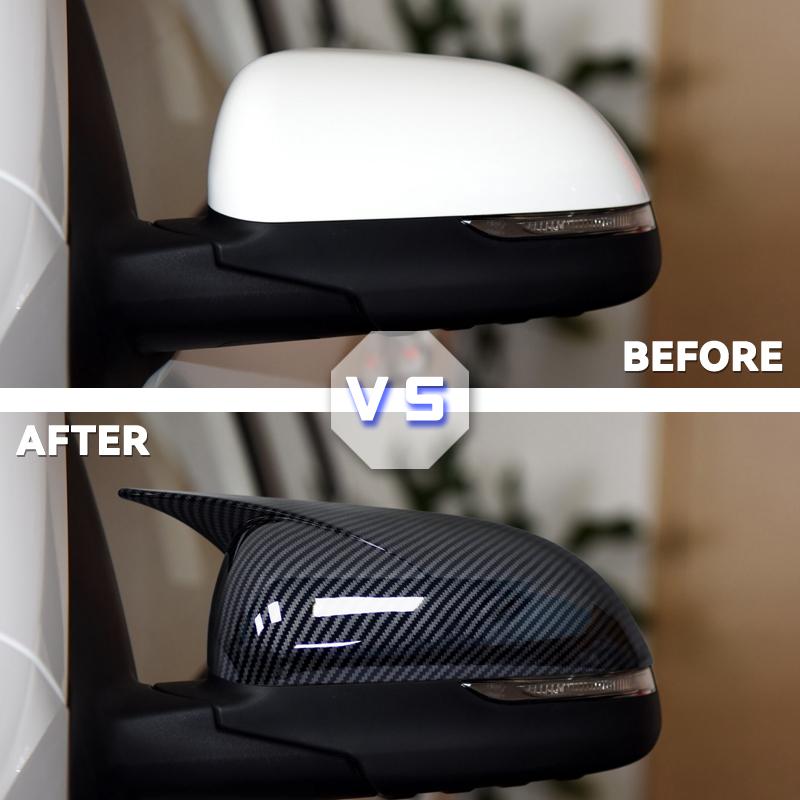 For KIA K2 KX CROSS 2017-2020 RIO 4 2017-2025 Car Rearview Side Mirror Cover Horn Wing Cap Exterior Door Trim Sticker Carbon