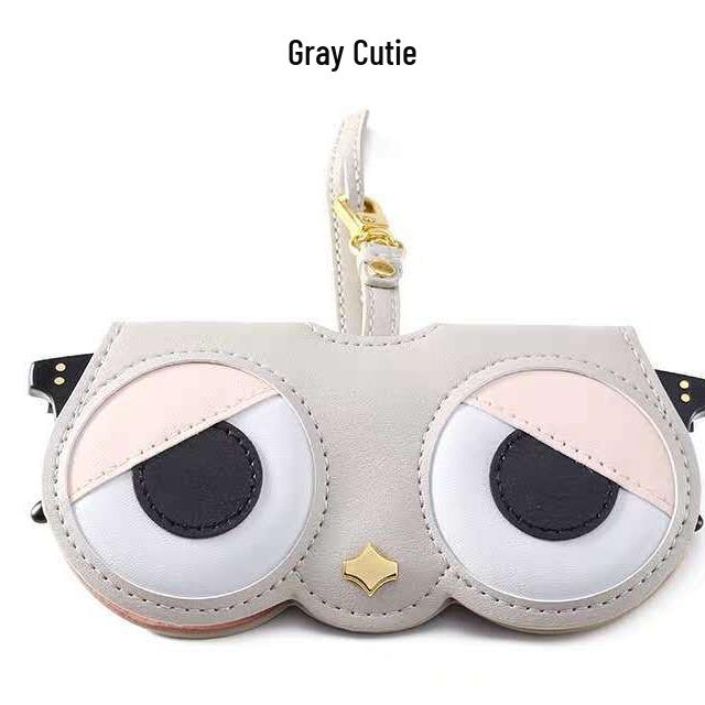 PU Leather Sunglasses Case with Hook Pendant - Trendy TikTok Style for On-the-Go
