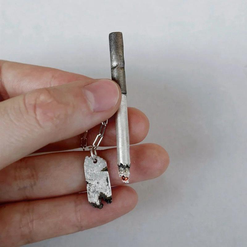Punk Personalisierter Anhänger Halskette Für Männer Frauen Einsame Angezündete Zigaretten Halskette Hip Hop Schmuck Zubehör