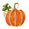 Unique Pumpkin Rhinestones Brooch Comfortable Wear Daily Glittering Detail Secure Closure Badge For Various Occasions