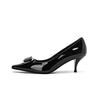 Black work shoes women's thin heels autumn 2025 new pointed patent leather professional work non-grinding feet high heels women